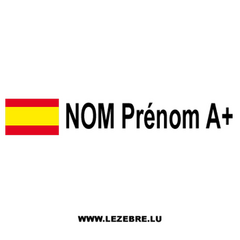 Kit 2 Stickers Flagge Spanien Fahrer Rallye zum Personalisieren