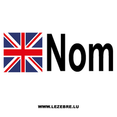 2x British Flag Pilot Name Custom Decals
