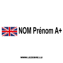Kit 2 Stickers Flagge Groß Britanien Fahrer Rallye zum Personalisieren