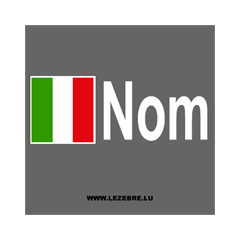 Kit 2 Stickers Flagge Italien Fahrer zum Personalisieren