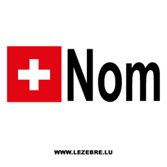 Kit 2 Stickers Flagge Schweiz Name Fahrer Rallye zum Personalisieren