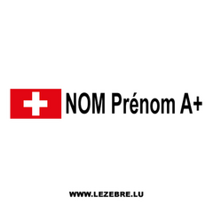 Kit 2 Stickers Flagge Schweiz Fahrer Rallye zum Personalisieren