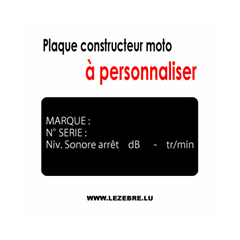 Scooter Manufacturer Plate Label Decal