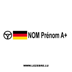 Kit 2 Stickers Steuer Flagge Deutschland Fahrer Rallye zum Personalisieren
