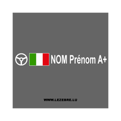 Kit 2 Stickers Steuer Flagge Italien Fahrer Rallye zum Personalisieren