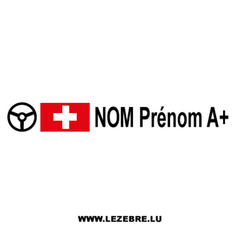 Kit 2 Stickers Steuer Flagge Schweiz Fahrer Rallye zum Personalisieren