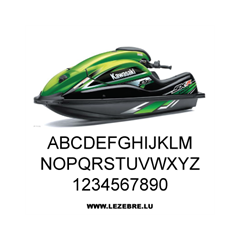Set of 2 jet ski registration stickers to customize arial