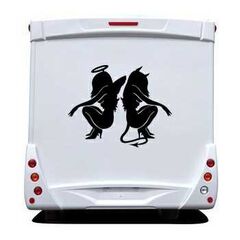 Sticker Camping Car Ange et Diable