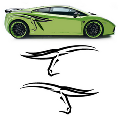 Lamborghini Bull's head car side stickers set