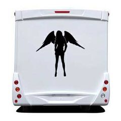 Sticker Camping Car Ange Femme Sexy