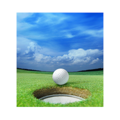 Sticker Deko Balle de Golf devant trou