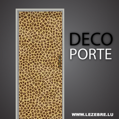 Leopard skin pattern door decal