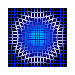 Sticker Déco Illusion Optique Bleu