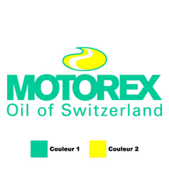 Sticker Motorex Oil of Switzerland logo 2 couleurs zum Personalisieren