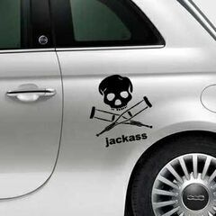 Jackass Fiat 500 Decal