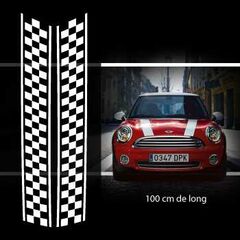 Kit Stickers Bandes Decoration Damiers Capot Mini (One, Cooper S, Works, Roadster, Cabrio)