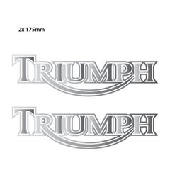 Triumph Classic Logo Chrome Decals - Set of 2 Decals