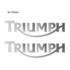 Kit de 2 Stickers Chrome Réservoir Moto Triumph Logo