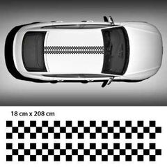 Checkered Racing car roof stripes Decal