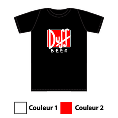 Tee-shirt Bière Logo Duff Beer en 2 Couleurs au Choix