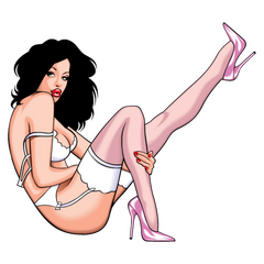 Pinup sexy suspenders decal