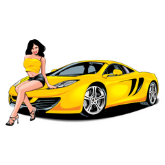 Sexy Pinup luxury car decal