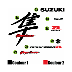Kit stickers Suzuki Hayabusa Écriture Japonaise
