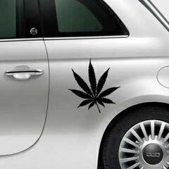 Sticker Fiat 500 Feuille de Cannabis
