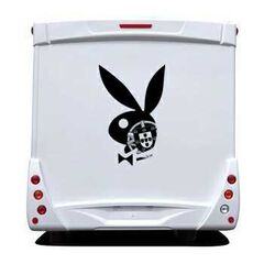 Sticker Wohnwagen/Wohnmobil Playboy Bunny Escudo Portugais
