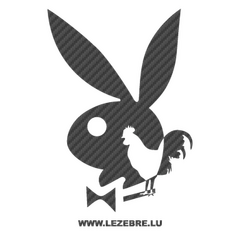 French Cock Playboy Bunny Carbon Decal