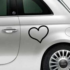 Heart Fiat 500 Decal