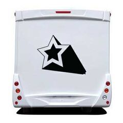 Sticker Camping Car Déco Étoile Effet 3D 3