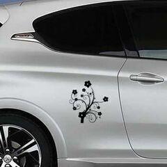 Sticker Peugeots voiture Fleur, Déco Fleurs 6