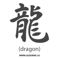 Sticker Karbon Sinogramme Kanji Drache