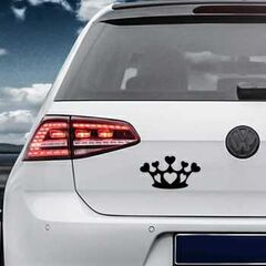 Sticker VW Golf Déco Couronne Coeur