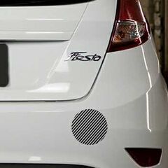 Sticker Ford Fiesta Deko Rund Gestreift
