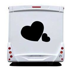 Sticker Camping Car Coeurs Amoureux