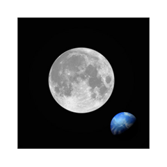 Sticker Deko Pleine Lune et Planète Terre