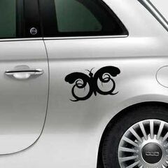 Butterfly Ornament Fiat 500 Decal