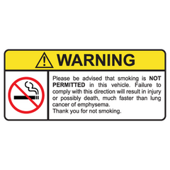 Sticker JDM WARNING Smoking Not Permitted