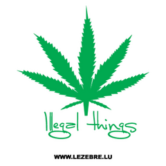 Illegal Things Cannabis Leaf Decal