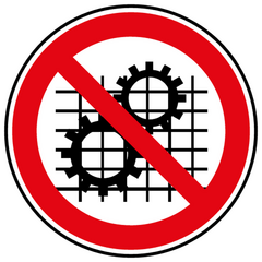 Sticker travail interdit sans dispositif de securite