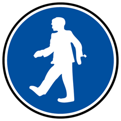Decal passage mandatory pedestrians