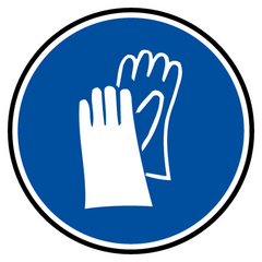 Decal mandatory hands protection