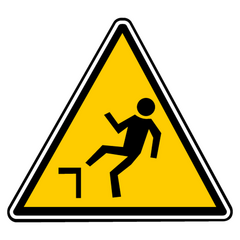Decal falling slope danger
