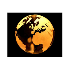 Sticker géant Globe Terrestre Doré