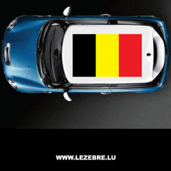 Sticker Toit Auto Drapeau Belge