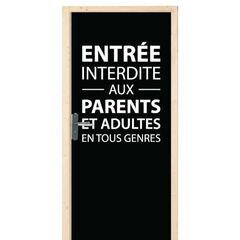 Sticker Déco Porte Enfant Entrée Interdite Aux Parents...