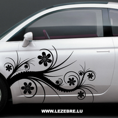 Car side floral decals set women tuning 2