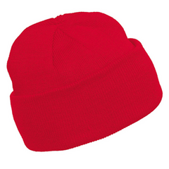 Bonnet rouge tricoté